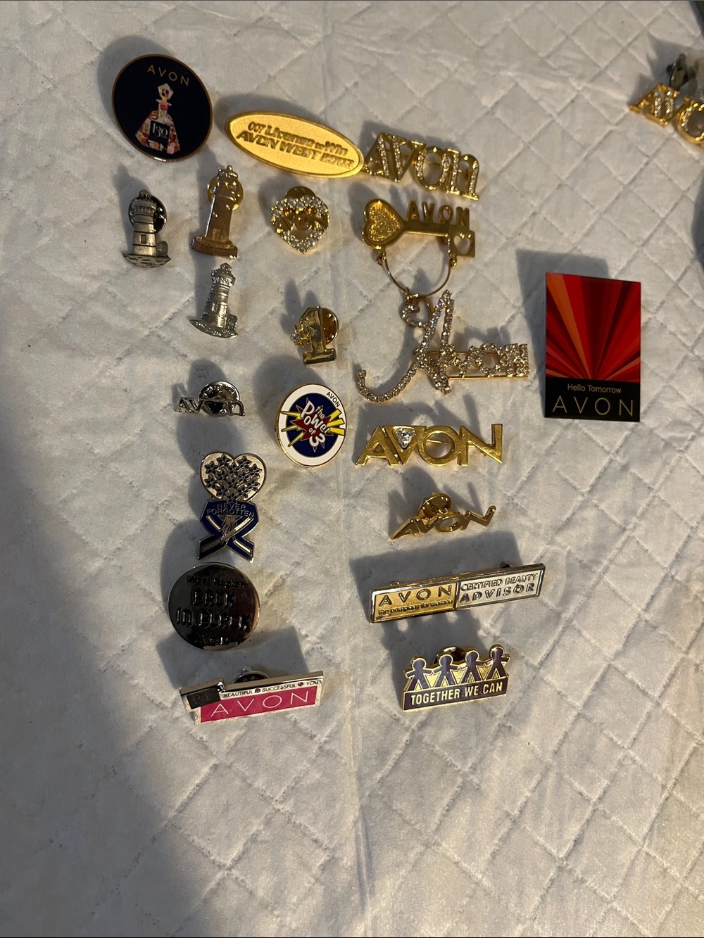 Avon Gold and Black Vintage Avon Pin Lot